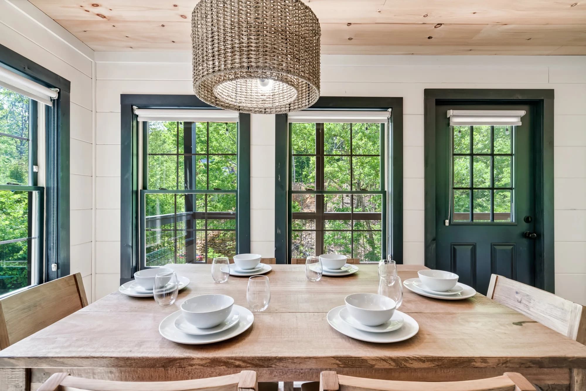 Elegant Dining Area with Forest Views