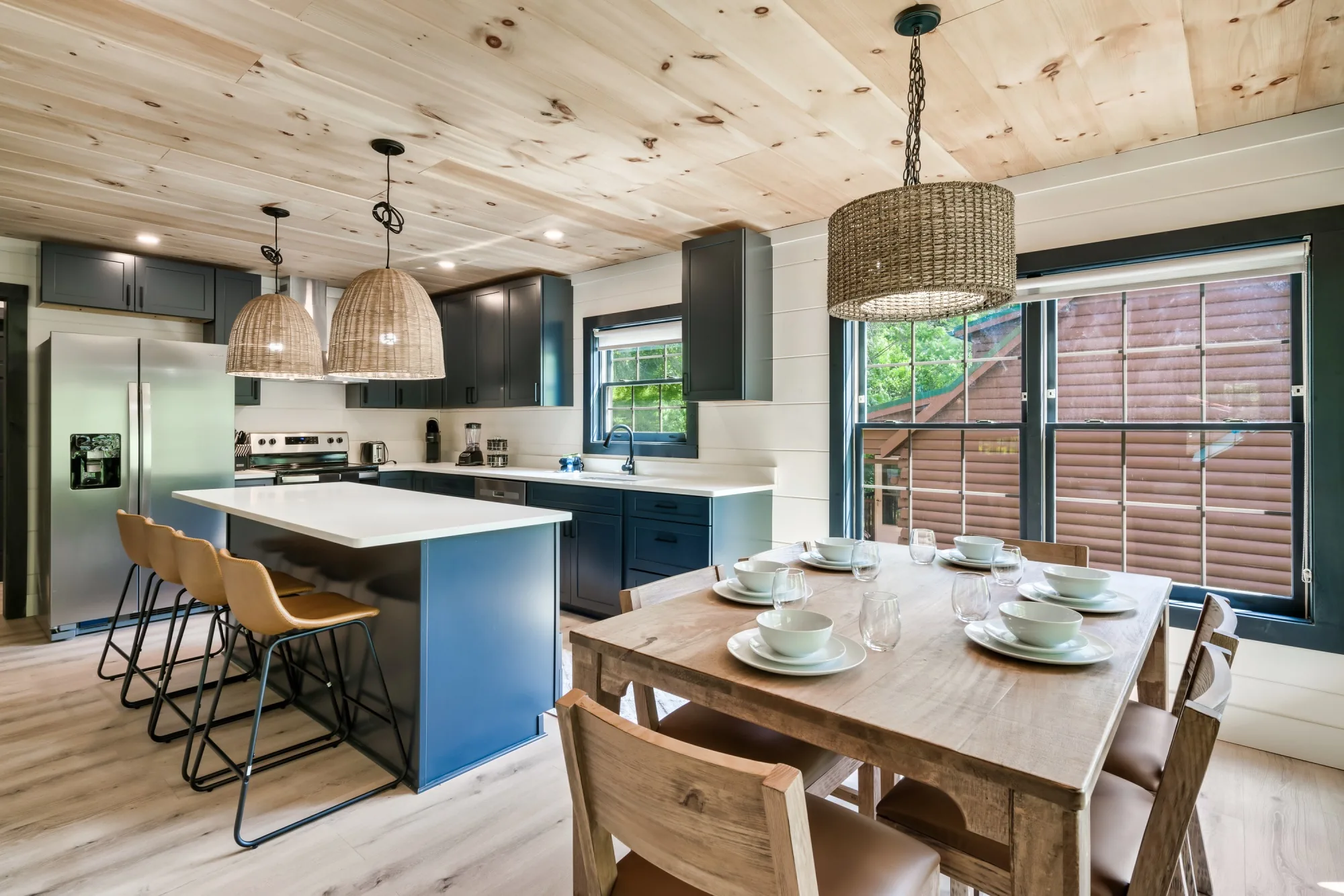 A bedroom at Whispering Pines Lodge, a 4-bedroom cabin near Pigeon Forge