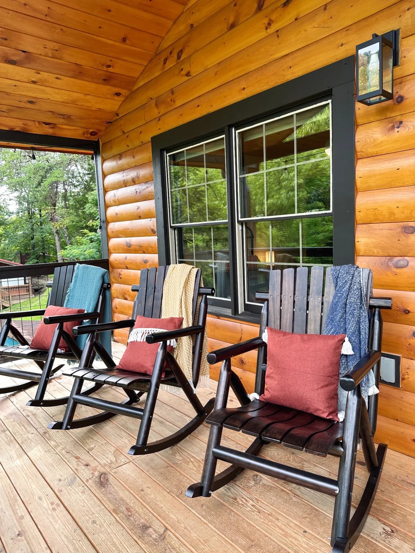 Covered Porch with Rocking Chairs