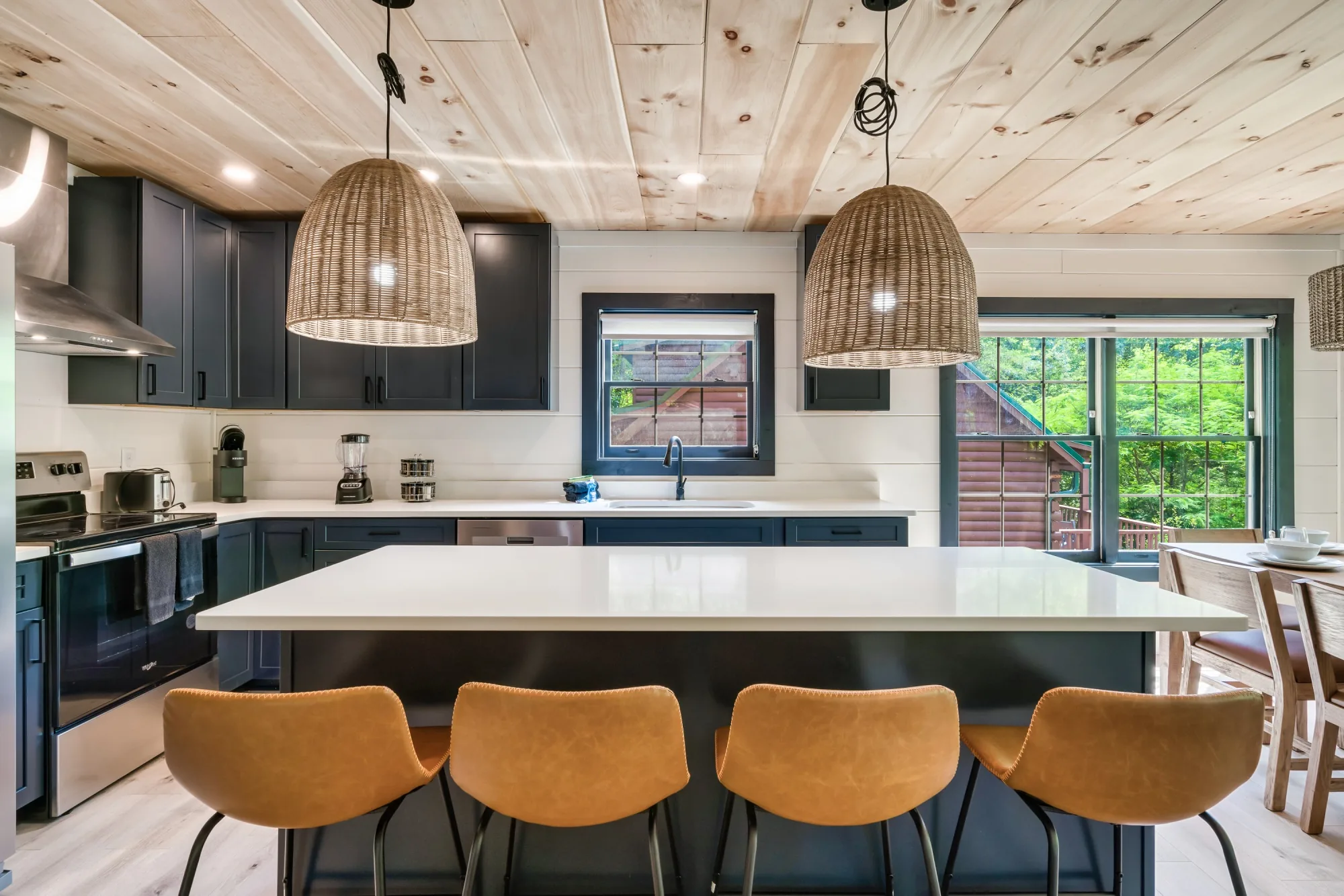 Kitchen Island Bar with Natural Light