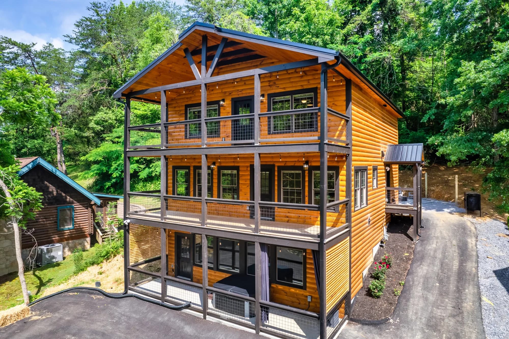 Luxury cabin exterior with modern design